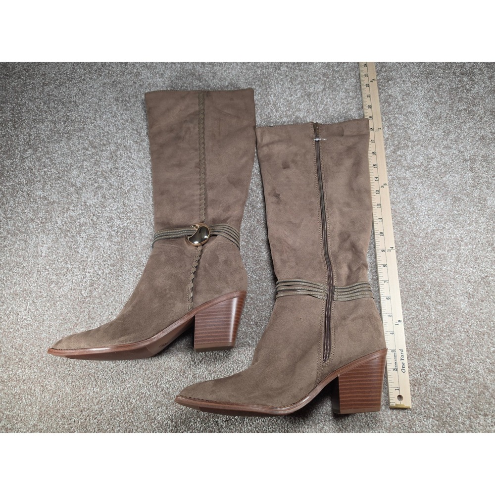 Universal Thread Brown Faux Suede Tall Block Heel Boots Women 9.5 Pointed Toe